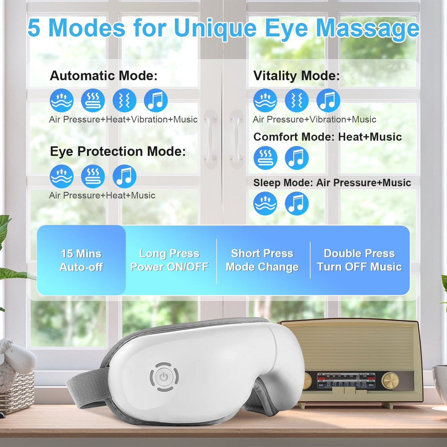 Wireless Heated Eye Massager Mask | Silver Fox Goods