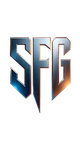 Metallic 'SFG' logo on a white background