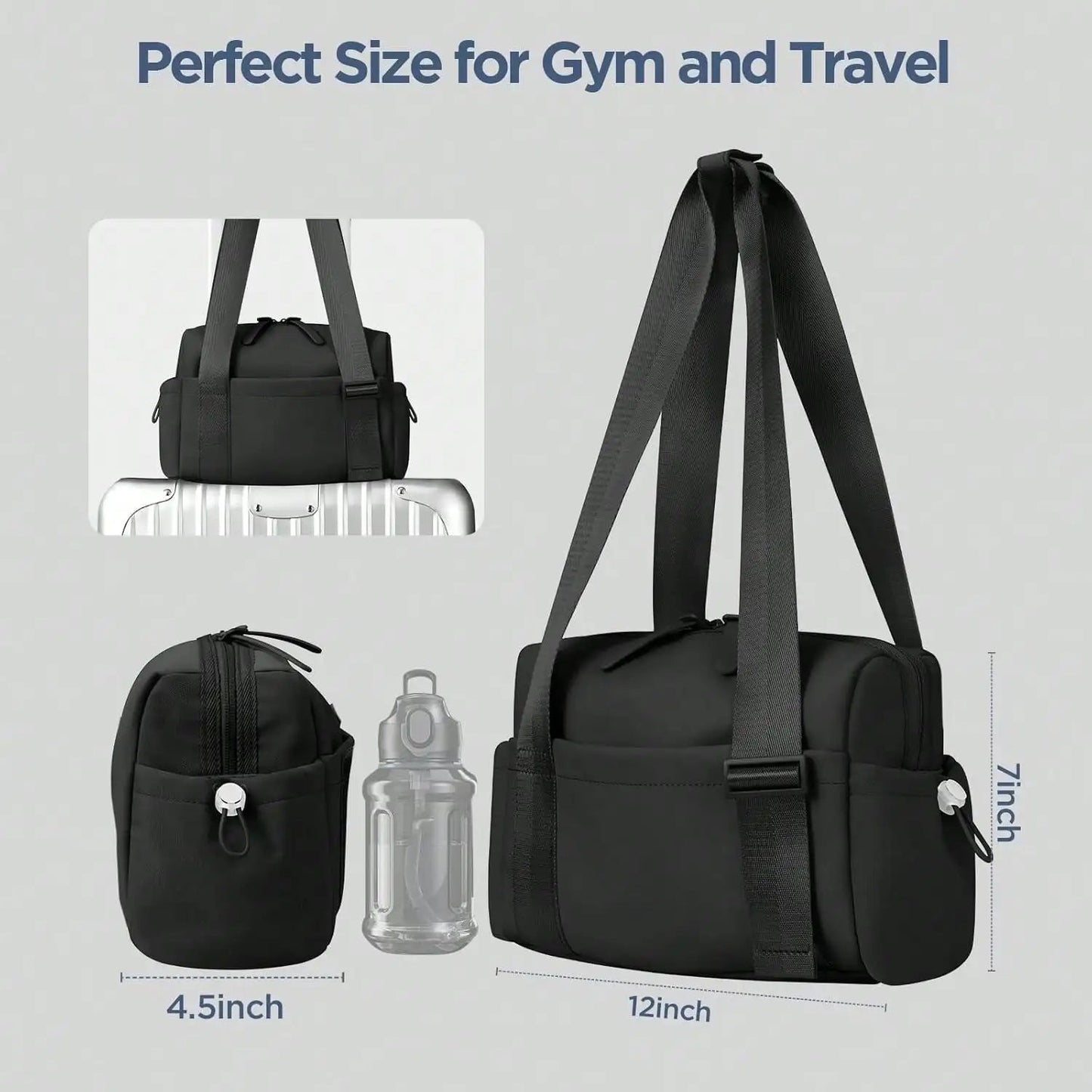 Cute Small Gym Tote Bag for Women with Wet Compartment - silverfoxgoods