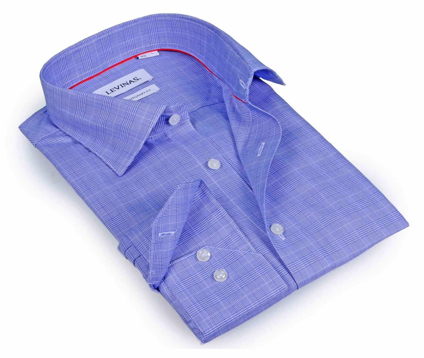 Levinas Contrast Collar Button - Up Shirt // - Contemporary Fit - contrast trimming - final sale - silverfoxgoods