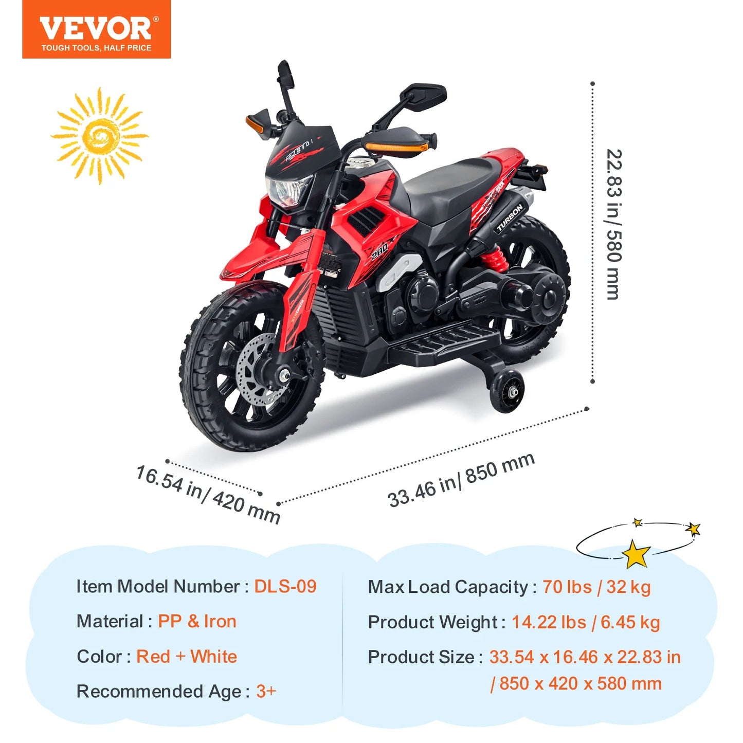 SucceBuy 6/12V Kids Electric Ride-On Motorcycle – Bluetooth, Music & Headlight - silverfoxgoods