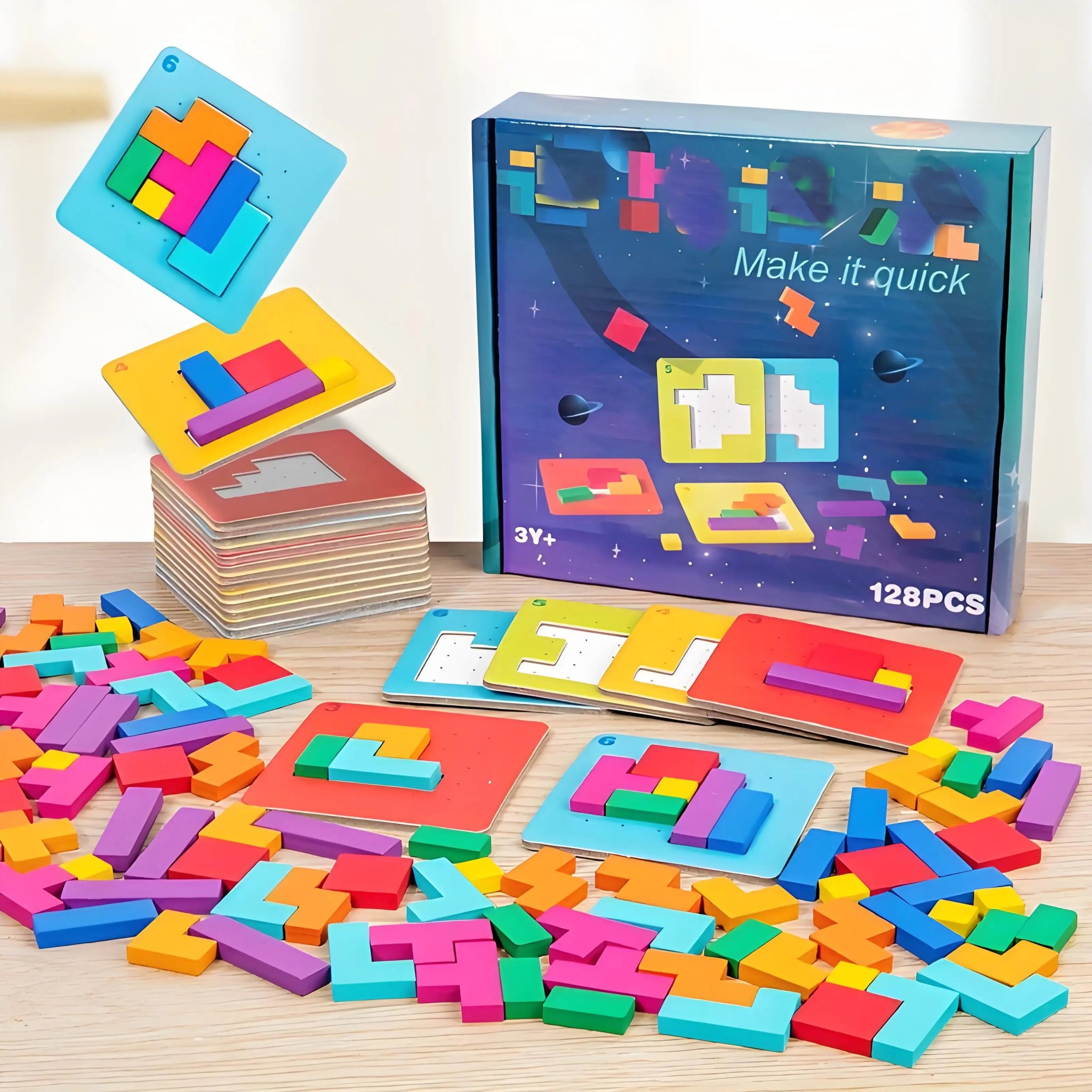 Colorful Puzzle Game Brain Teaser Toy Set - Fun Kids Gift for Mind Exercise! - silverfoxgoods
