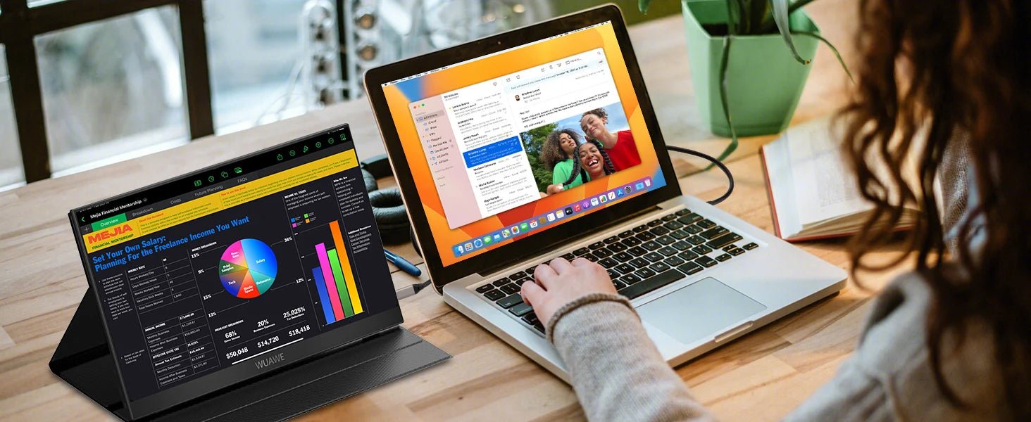 15.6" Portable Monitor – 1080P USB-C & HDMI External Screen with HDR - silverfoxgoods