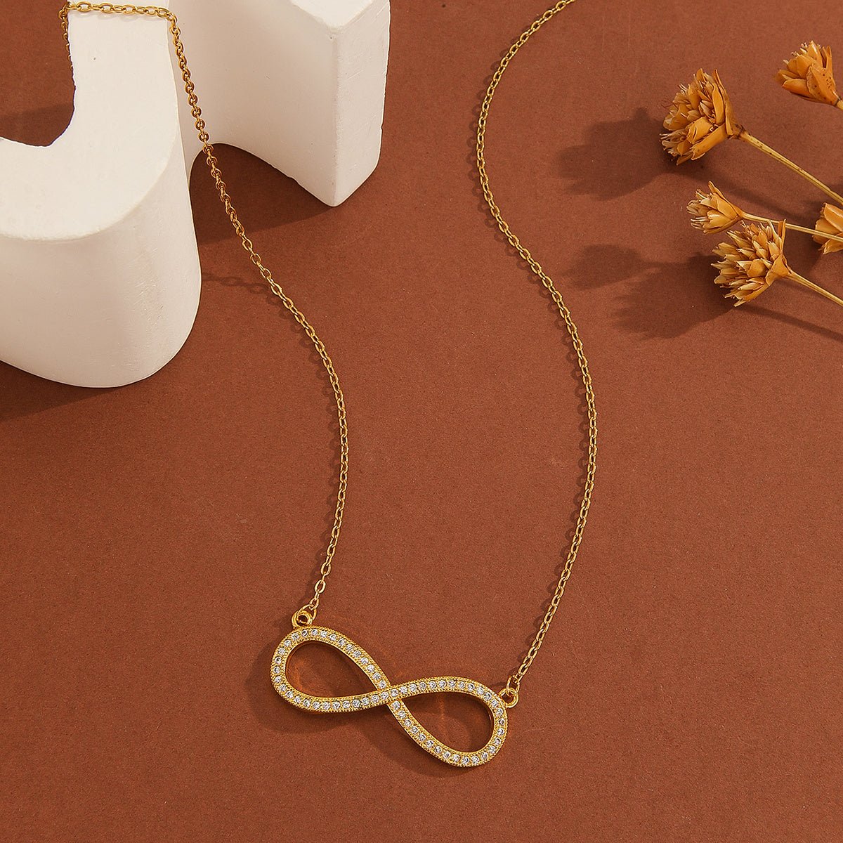 1pcs Simple Exquisite Inlaid Sparkling Diamond Symbol 8,Letter Love Pendant Necklace, Suitable For Women's Daily Wear, A Holiday Gift For Wives And Mothers - silverfoxgoods