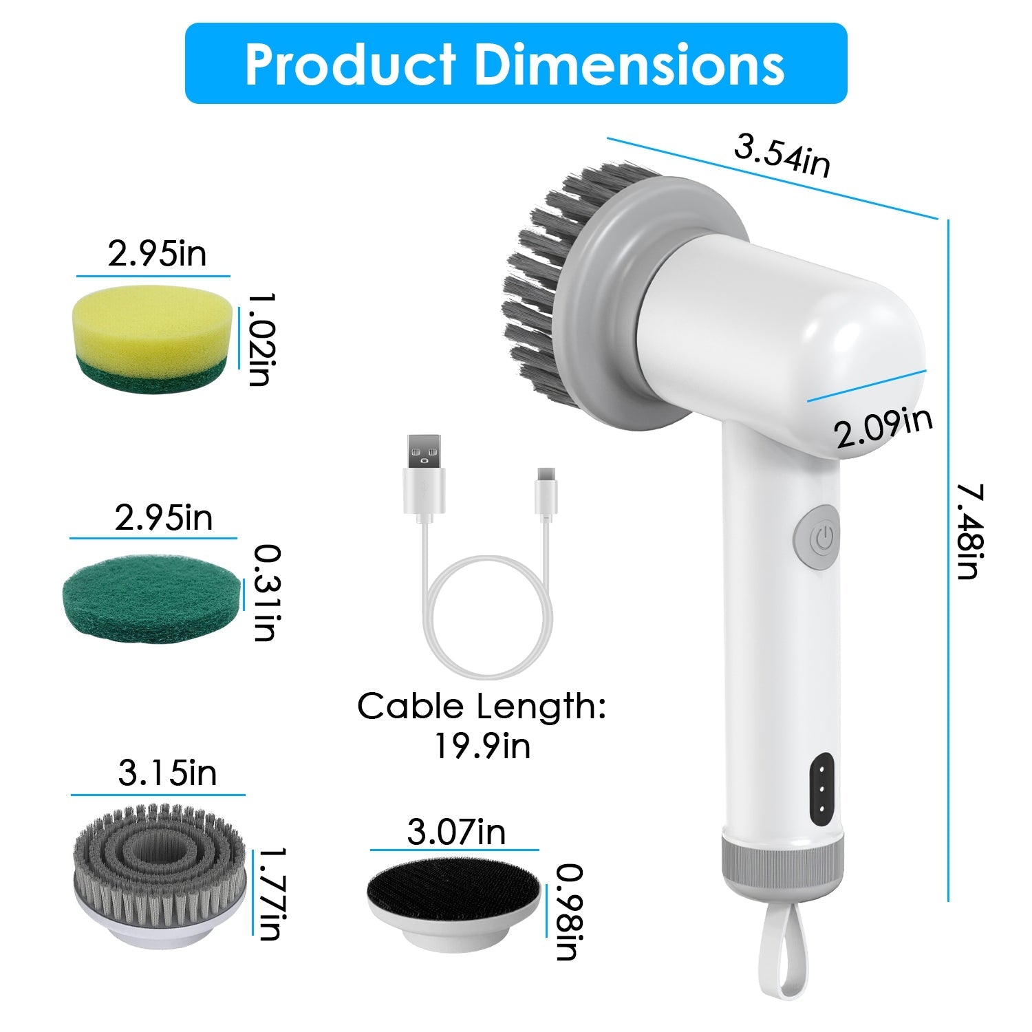 Electric Handheld Spin Scrubbe | Silver Fox Goods