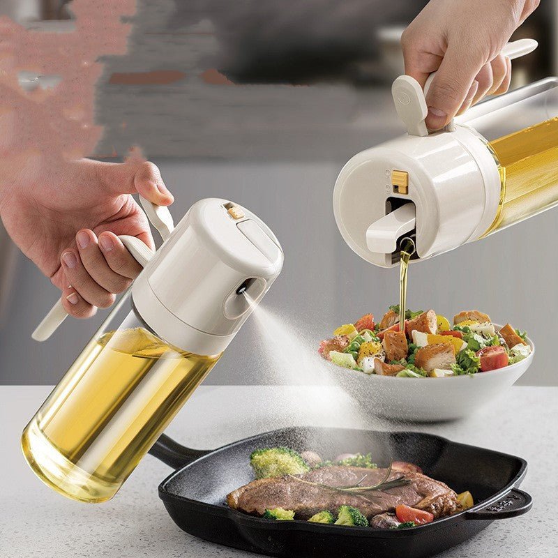2 In 1 Oil Sprayer Bottle BBQ Cooking Oil Dispenser Olive Oil Pourers Sprayer Kitchen Baking Oil Mister Vinegar Bottle - silverfoxgoods