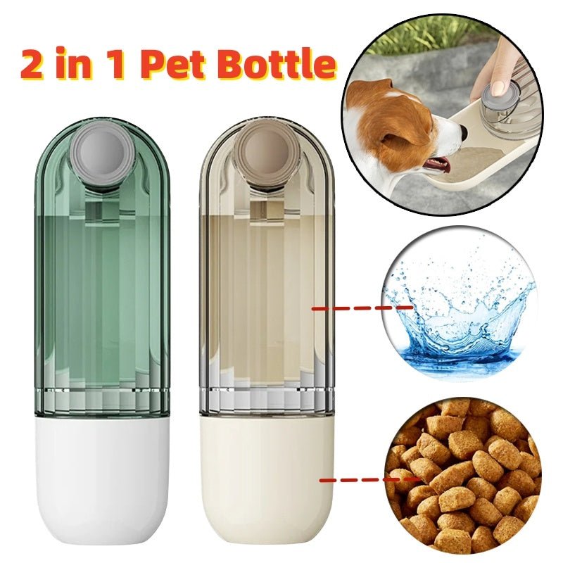 2 in 1 Portable Pet Water Cup- Green Segment Design - silverfoxgoods