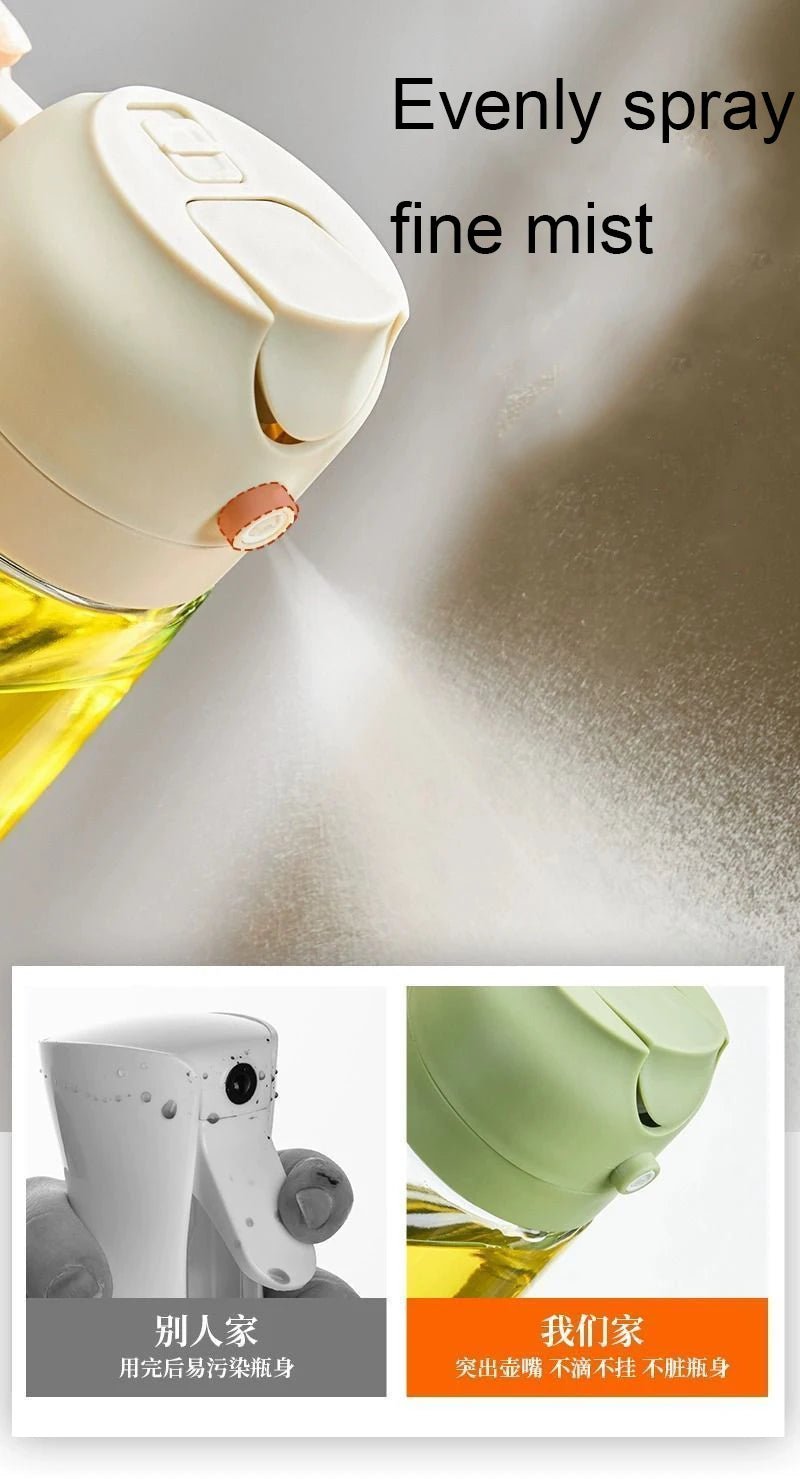 2in1 500ml Plastic Spray Oil Sprayer Bottle Spray Oil Dispenser Oil Jar Cruet BBQ Kitchen Baking Roasting Picnic Kitchen Tool - silverfoxgoods