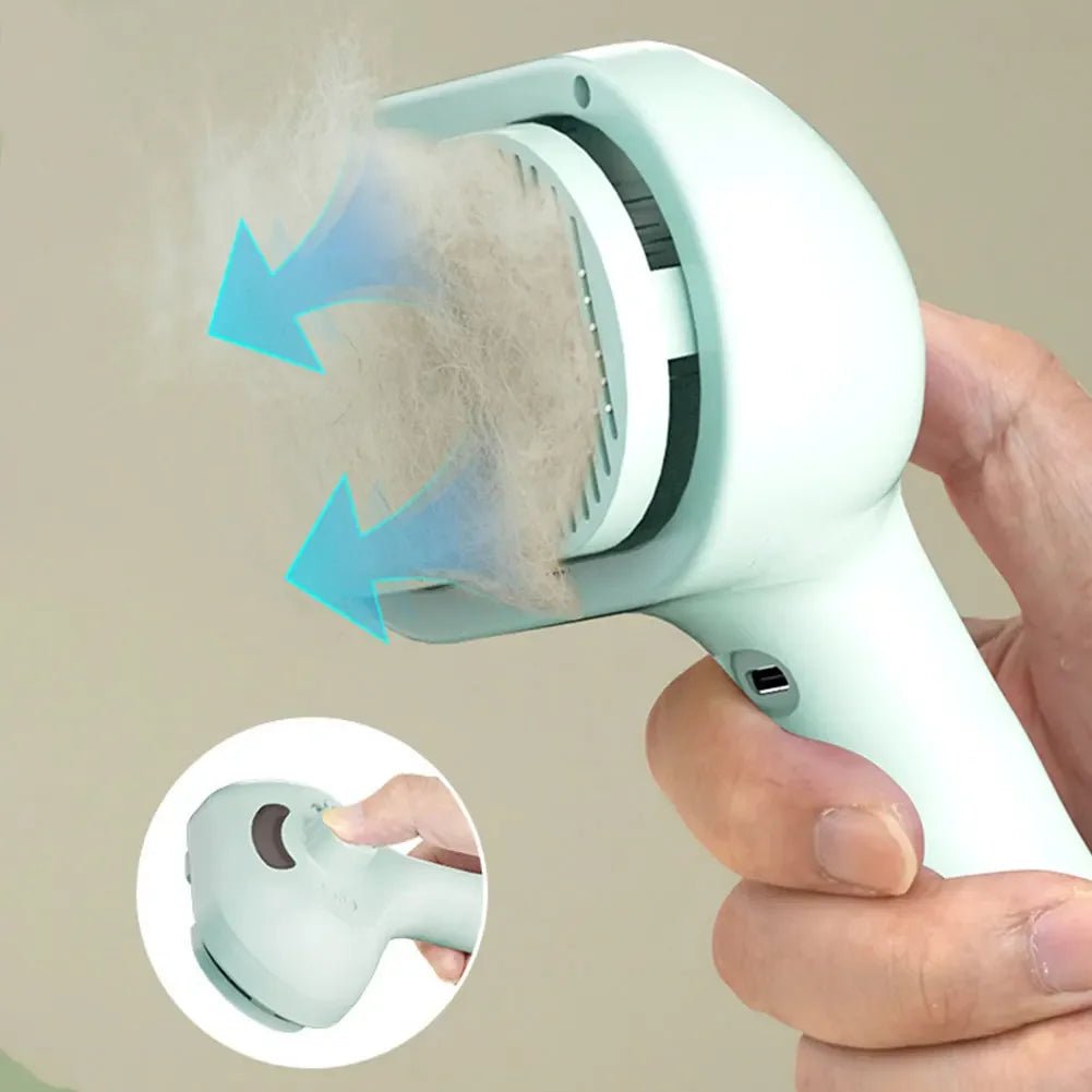 Pet Grooming Combo: Cat Steam Brush & Hair Removal Comb - silverfoxgoods