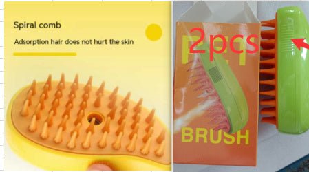 3-In-1 Cat & Dog Steam Brush - Electric Spray, Massage Grooming Comb. - silverfoxgoods