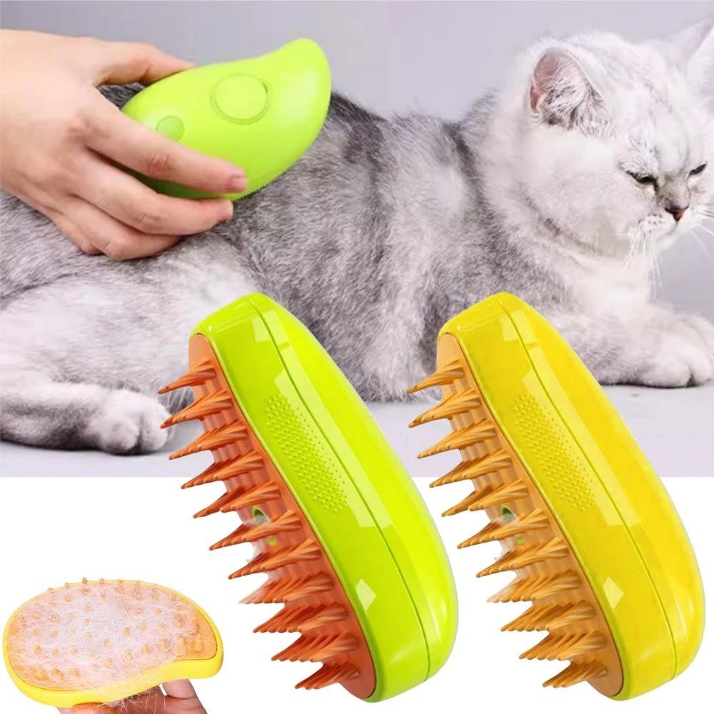 3-In-1 Cat & Dog Steam Brush - Electric Spray, Massage Grooming Comb. - silverfoxgoods