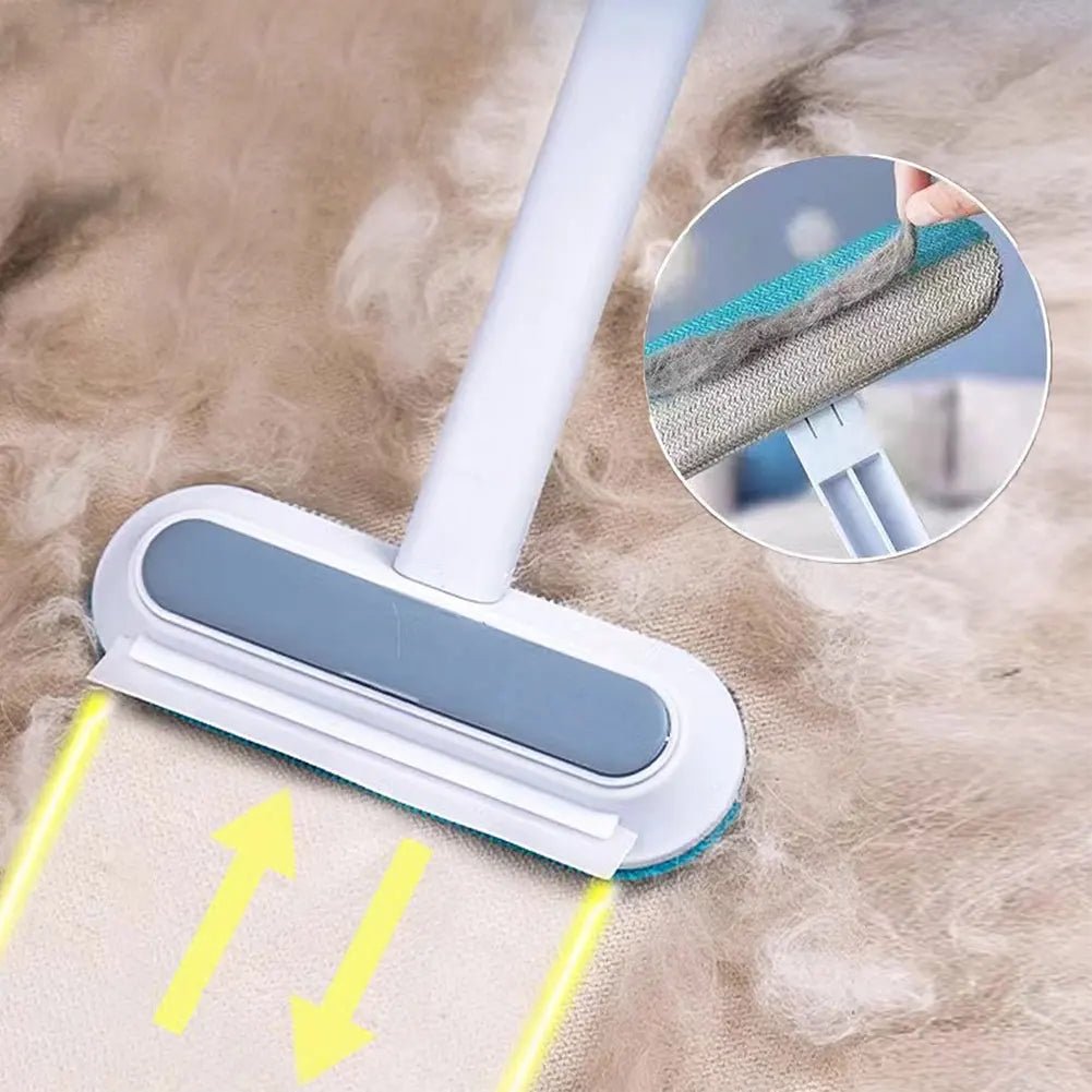 3-in-1 Pet Hair Remover Brush – Long Handle Fur Cleaning Tool for Cats & Dogs - silverfoxgoods