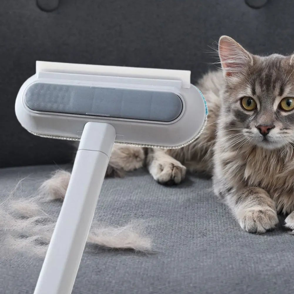 3-in-1 Pet Hair Remover Brush – Long Handle Fur Cleaning Tool for Cats & Dogs - silverfoxgoods