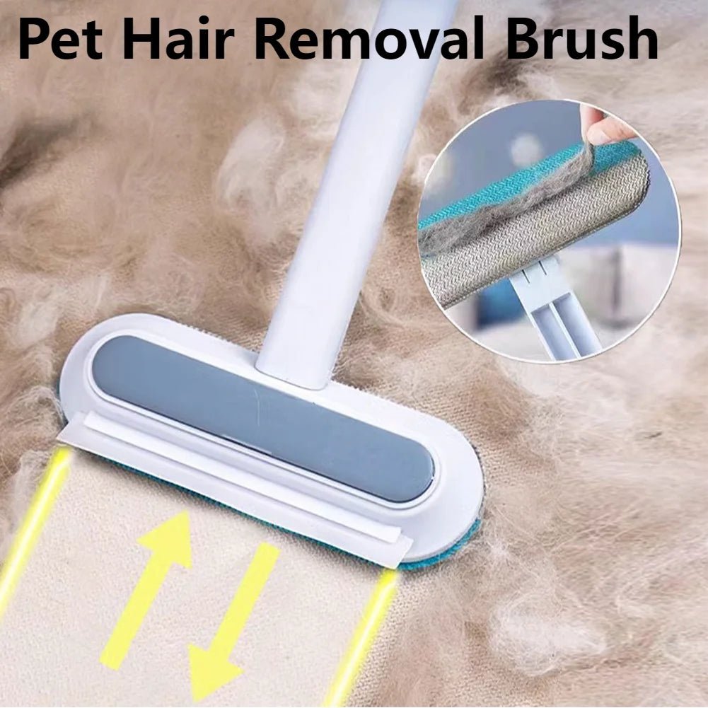 3-in-1 Pet Hair Remover Brush – Long Handle Fur Cleaning Tool for Cats & Dogs - silverfoxgoods