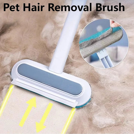 3-in-1 Pet Hair Remover Brush – Long Handle Fur Cleaning Tool for Cats & Dogs - silverfoxgoods