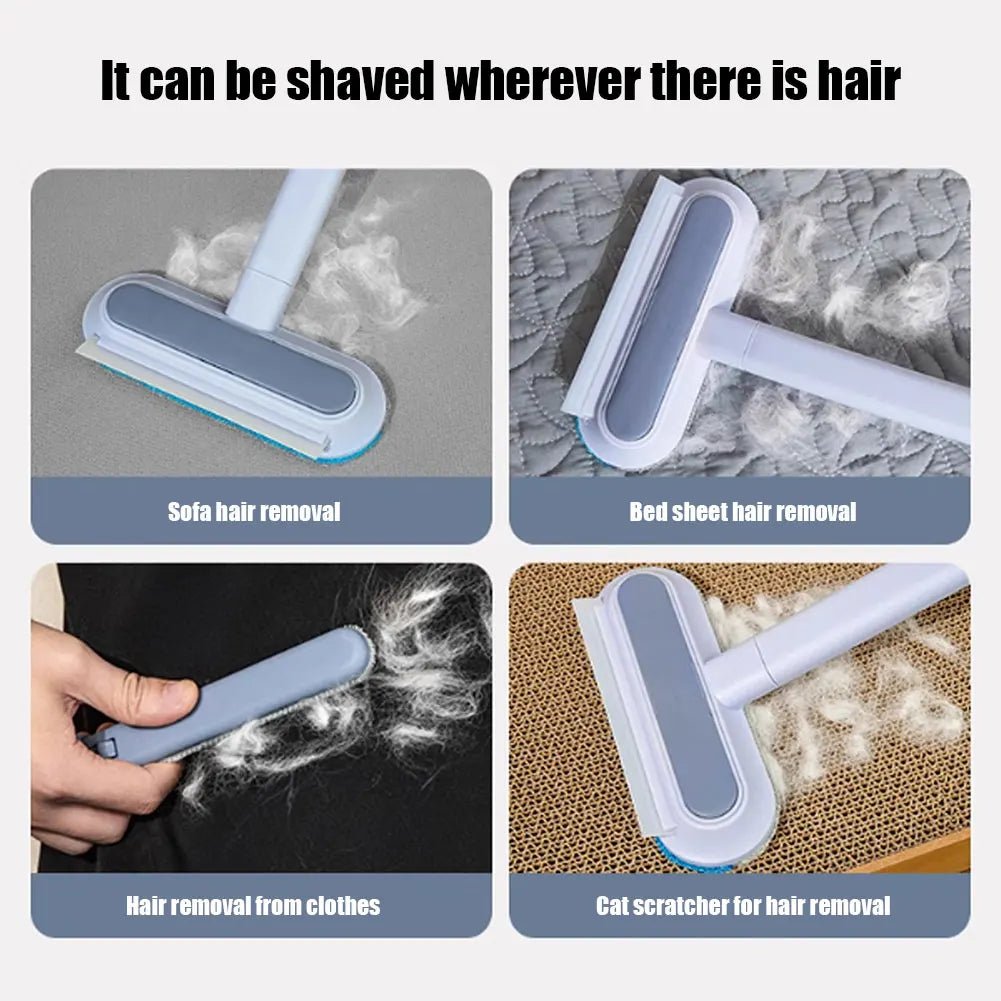 3-in-1 Pet Hair Remover Brush – Long Handle Fur Cleaning Tool for Cats & Dogs - silverfoxgoods