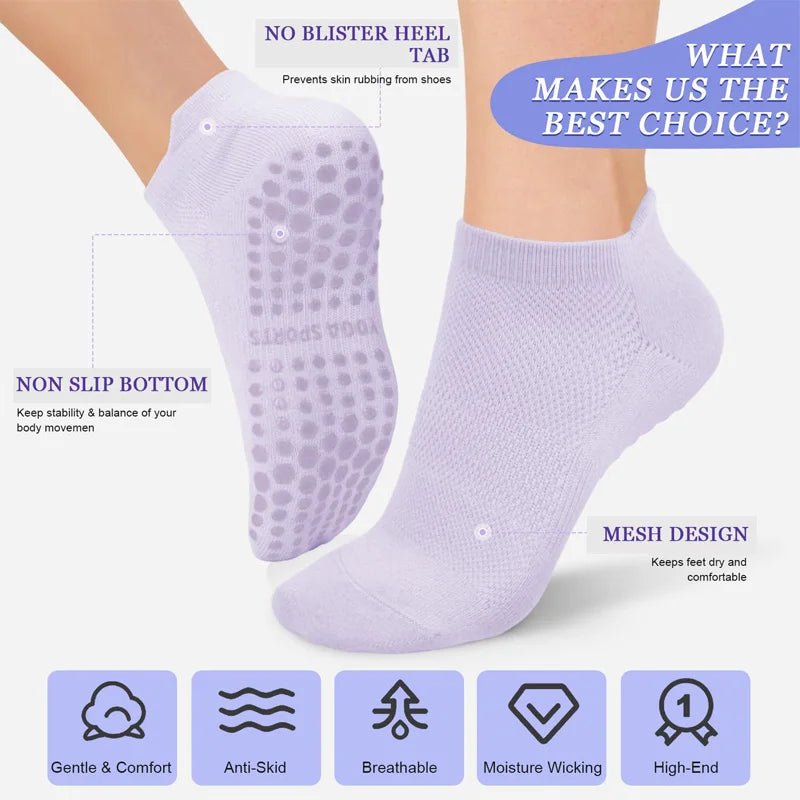 Women's Breathable Non-Slip Yoga Socks (3 Pack) - silverfoxgoods