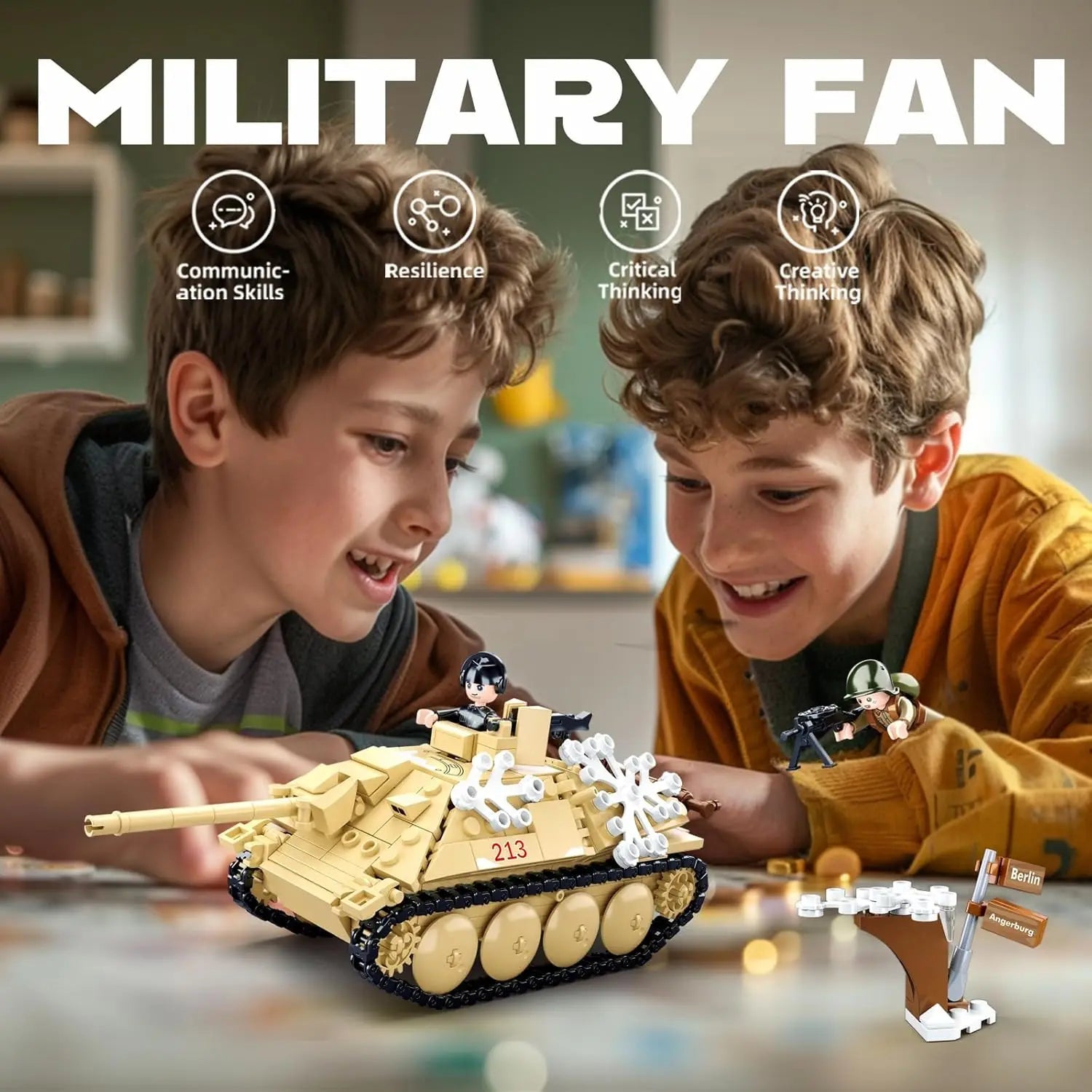 344PCS WW2 Tank Destroyer Building Blocks - Educational Toy for Boys - silverfoxgoods