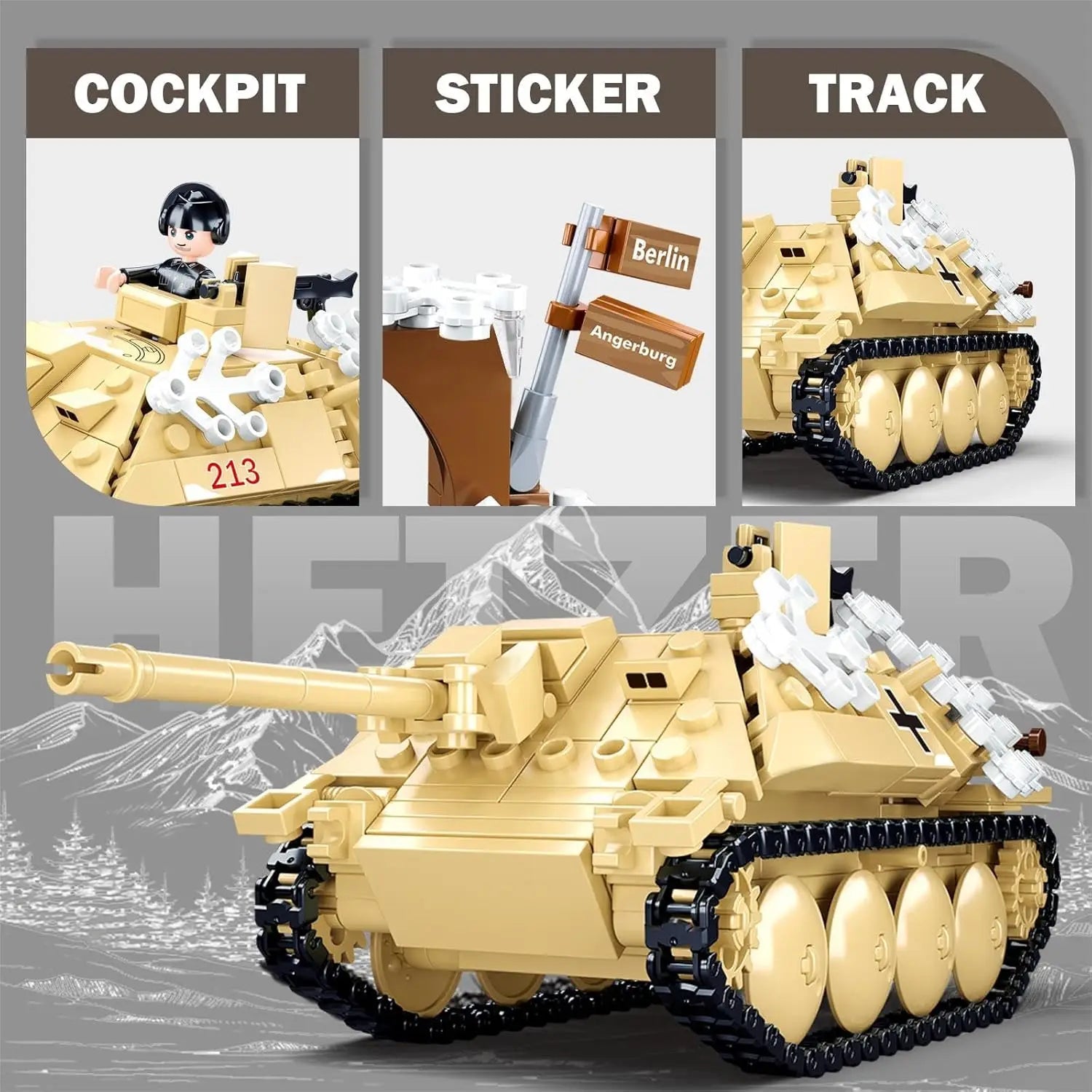 344PCS WW2 Tank Destroyer Building Blocks - Educational Toy for Boys - silverfoxgoods