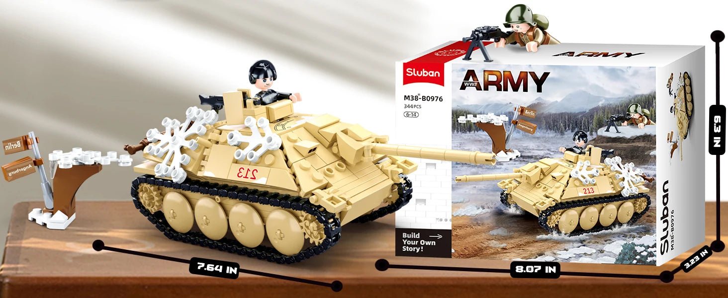 344PCS WW2 Tank Destroyer Building Blocks - Educational Toy for Boys - silverfoxgoods