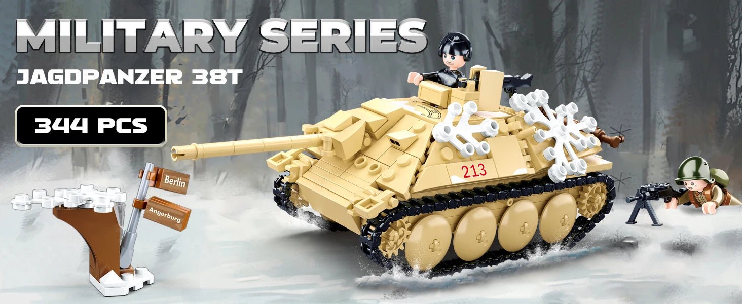 344PCS WW2 Tank Destroyer Building Blocks - Educational Toy for Boys - silverfoxgoods