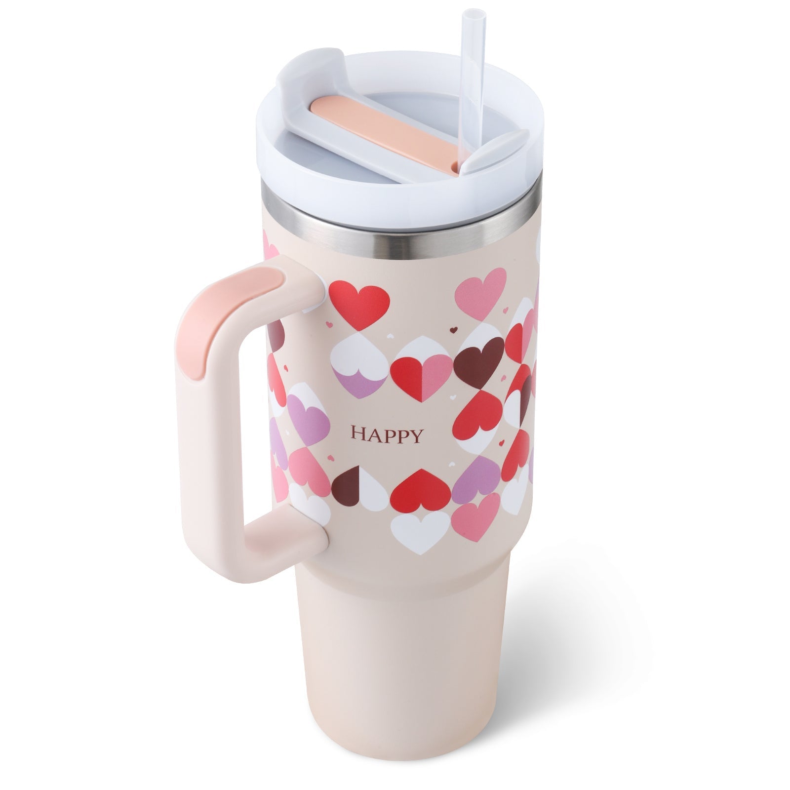 Insulated Stainless Steel 40 oz Tumbler with Handle - Perfect for Valentine's Day! - silverfoxgoods