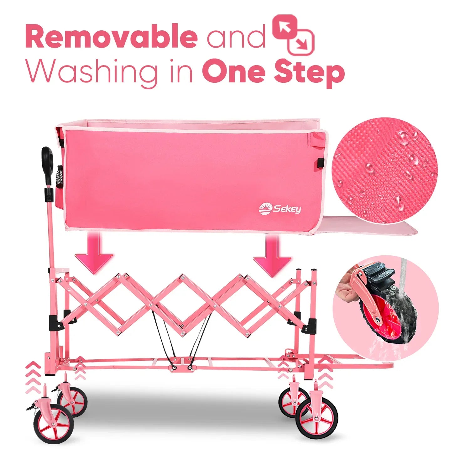 52" Extender Folding Collapsible Wagon Carts Foldable with 330LBS Weight Capacity Heavy Duty Lightweight Extra - Long Utility Cart - silverfoxgoods