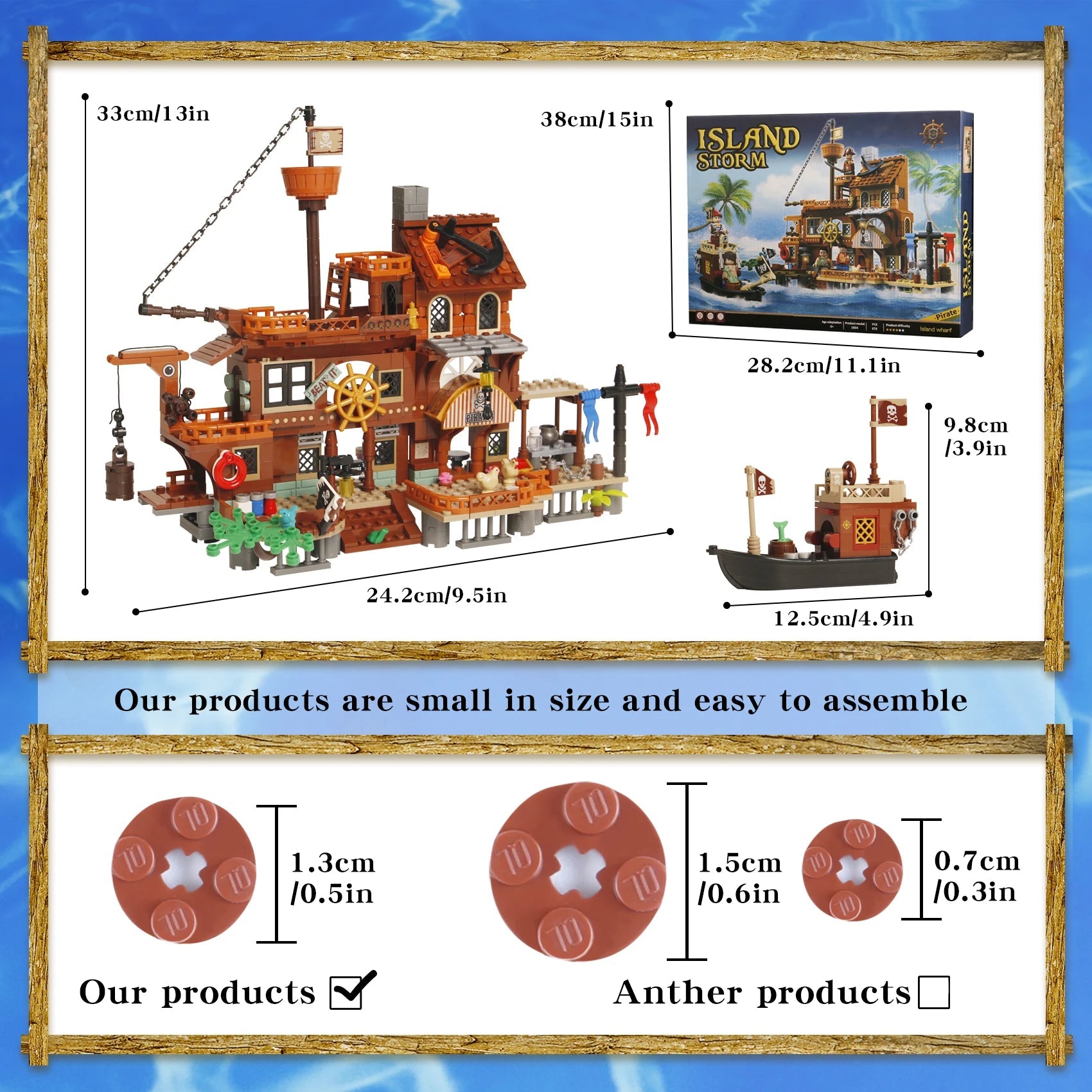 Creative Pirate Island House & Ship Building Blocks Set for Children - silverfoxgoods