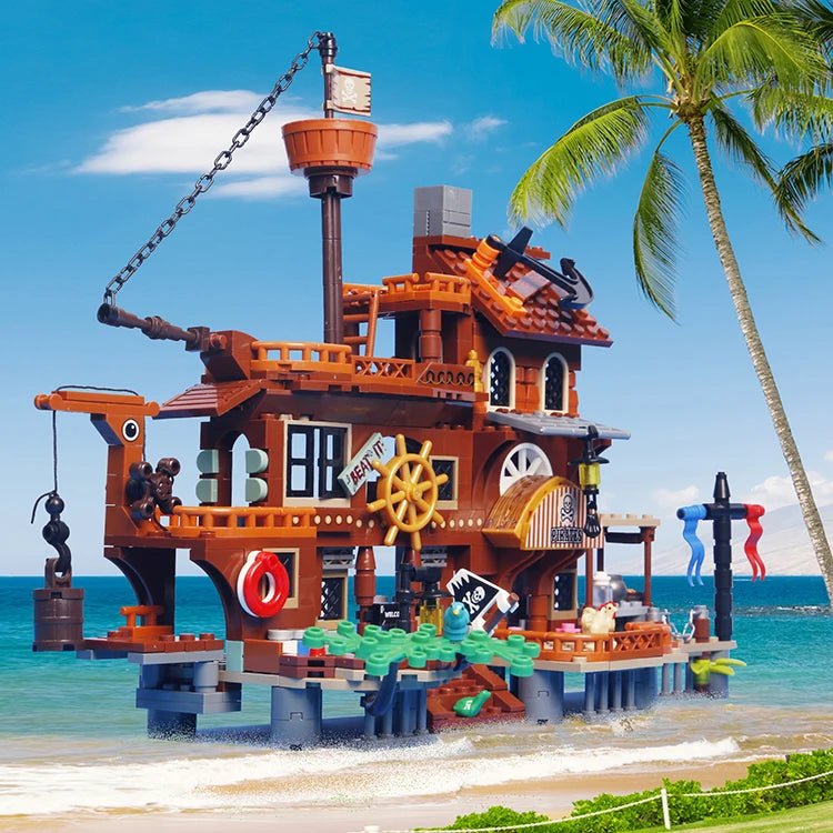 Creative Pirate Island House & Ship Building Blocks Set for Children - silverfoxgoods