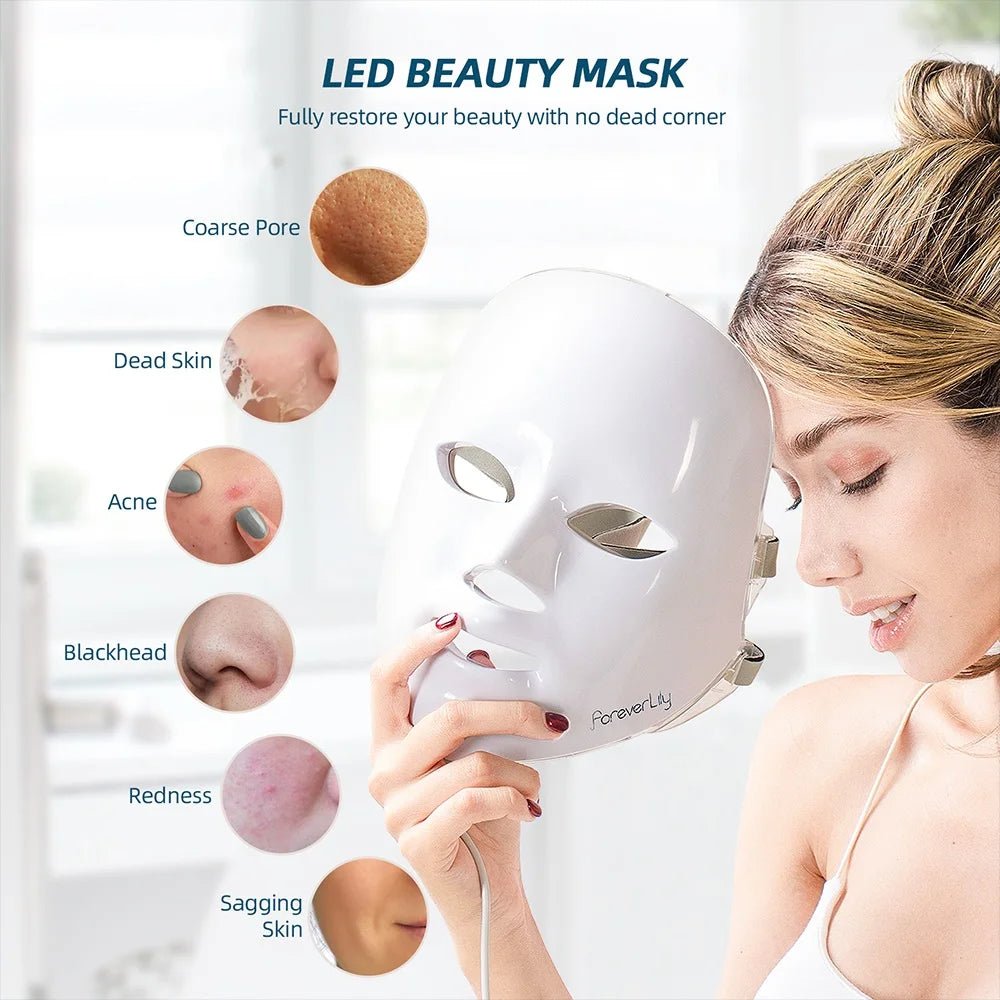 7 Colors LED Light Therapy Mask for Skin Rejuvenation & Tightening - silverfoxgoods