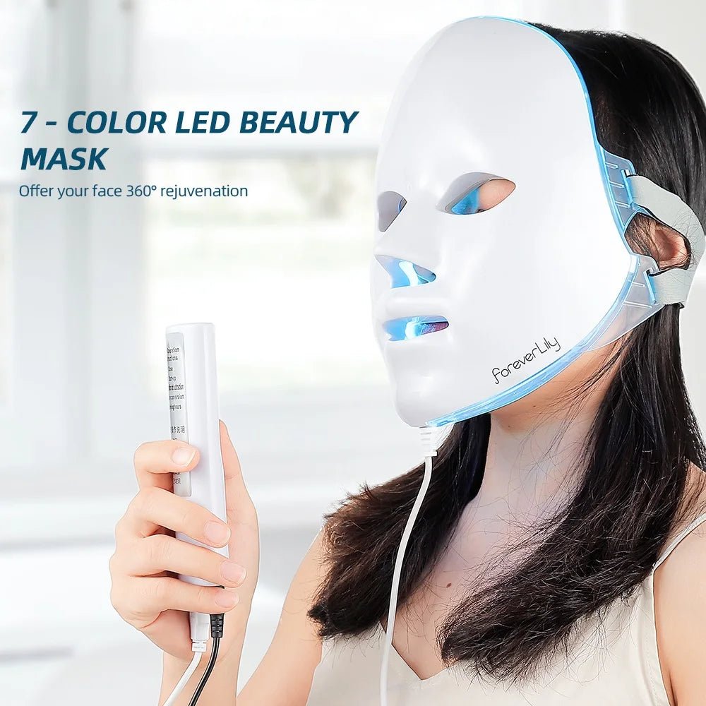 7 Colors LED Light Therapy Mask for Skin Rejuvenation & Tightening - silverfoxgoods