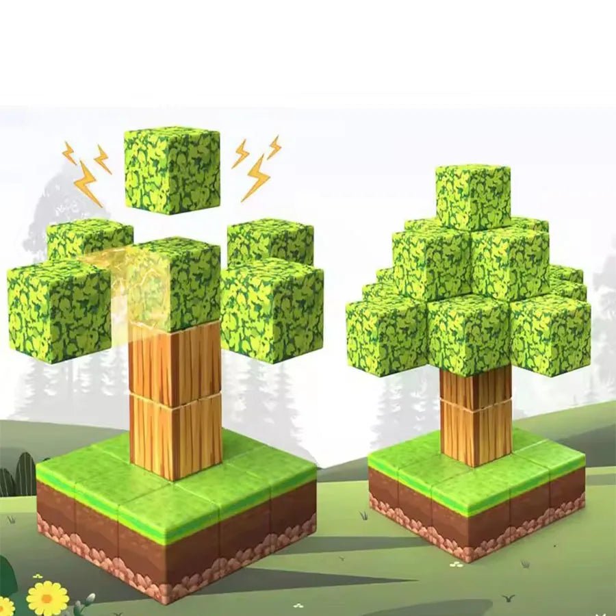 Magnetic Building Blocks DIY Game Set Kids Puzzle Toy Gift - silverfoxgoods