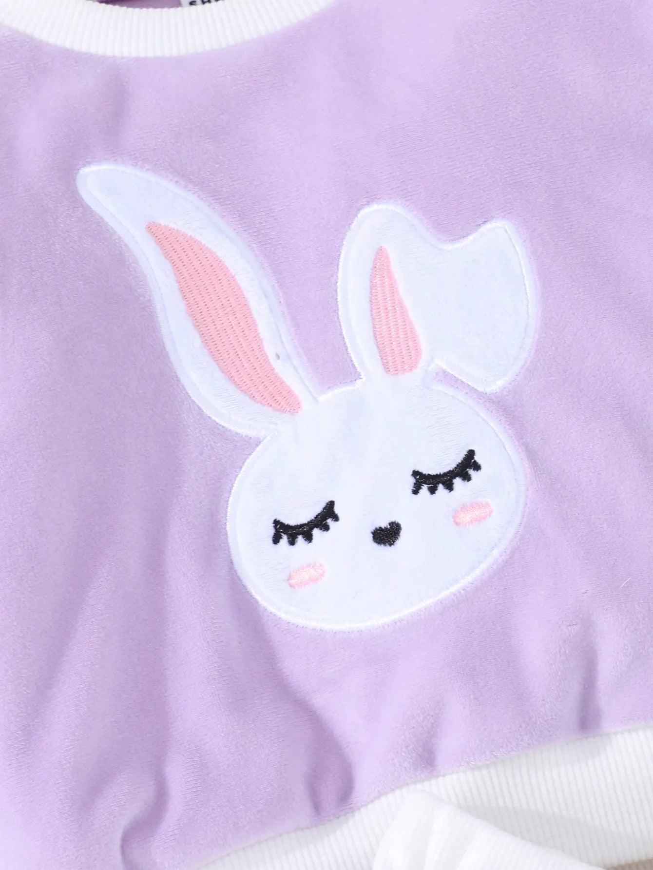 A Sweet And Cute Rabbit Embroidery Set for Baby Girls - Cotton - Padded Jacket And Vest w/pants (3 - Piece Set) - silverfoxgoods