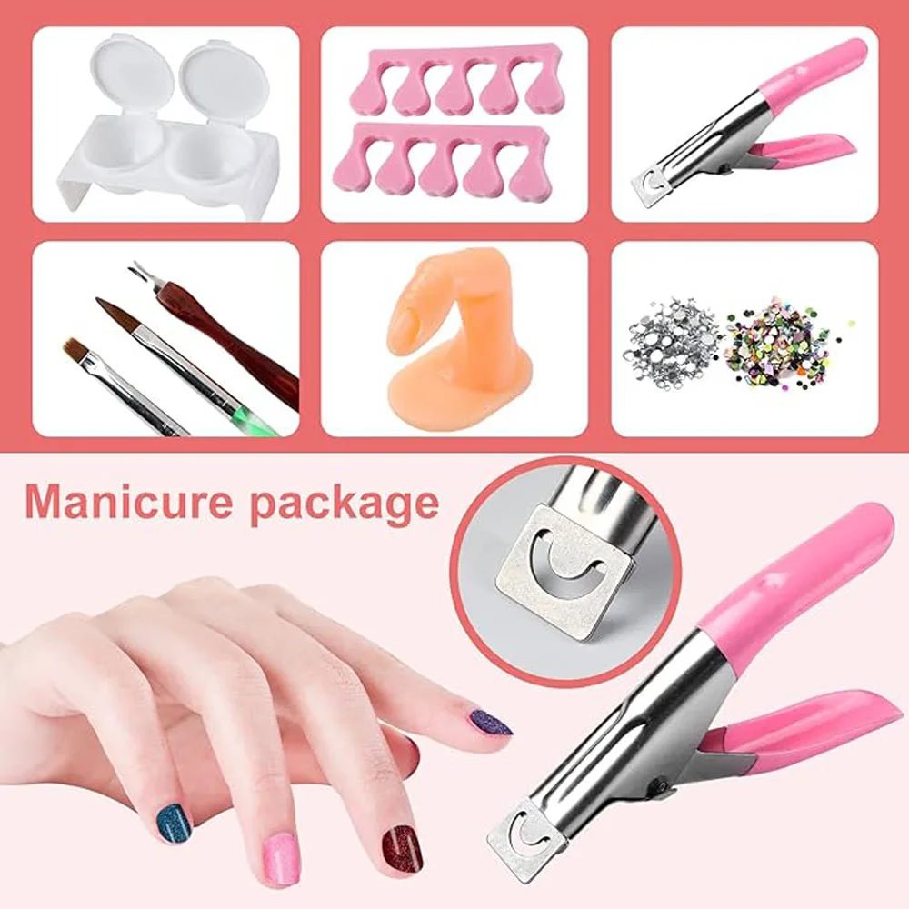 Acrylic Nail Kit Acrylic Powder With Acrylic Liquid For Gel Nails With UV Lamp For Gel Nails Set DIY Gifts For Women - silverfoxgoods