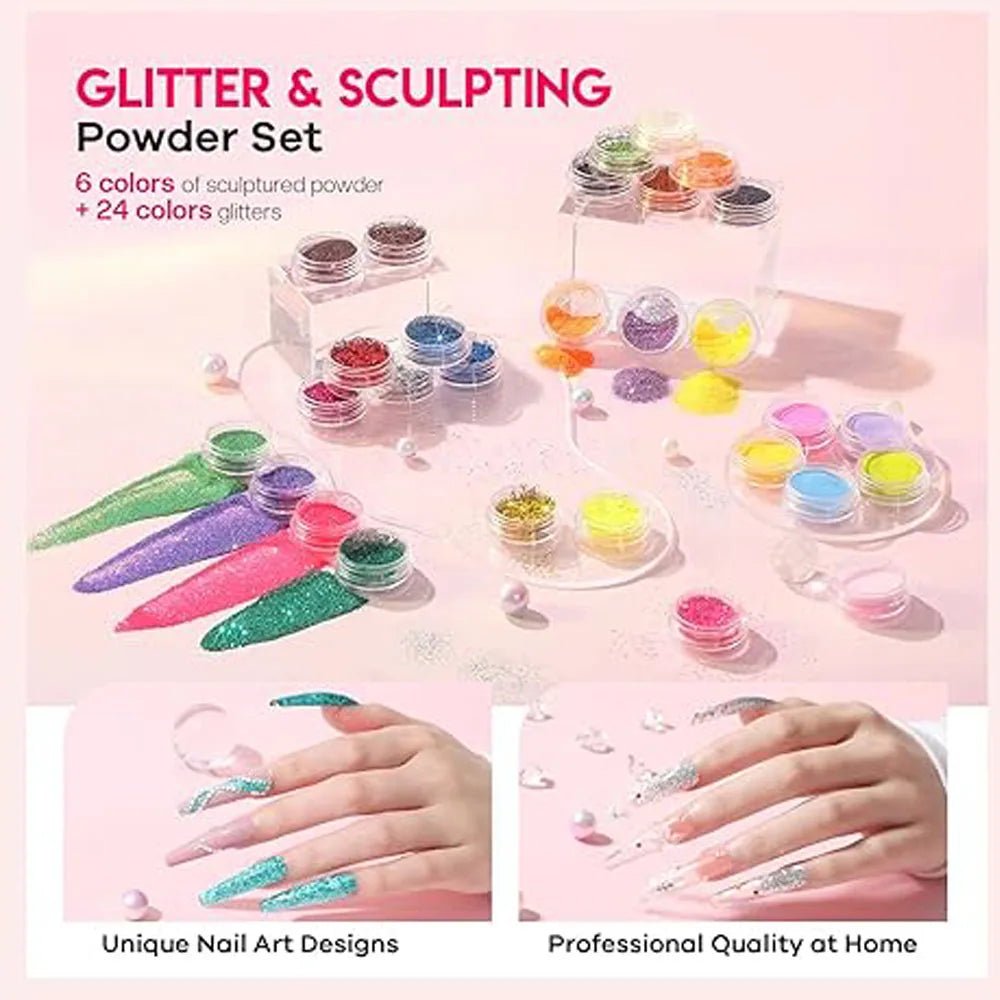 Acrylic Nail Kit Acrylic Powder With Acrylic Liquid For Gel Nails With UV Lamp For Gel Nails Set DIY Gifts For Women - silverfoxgoods