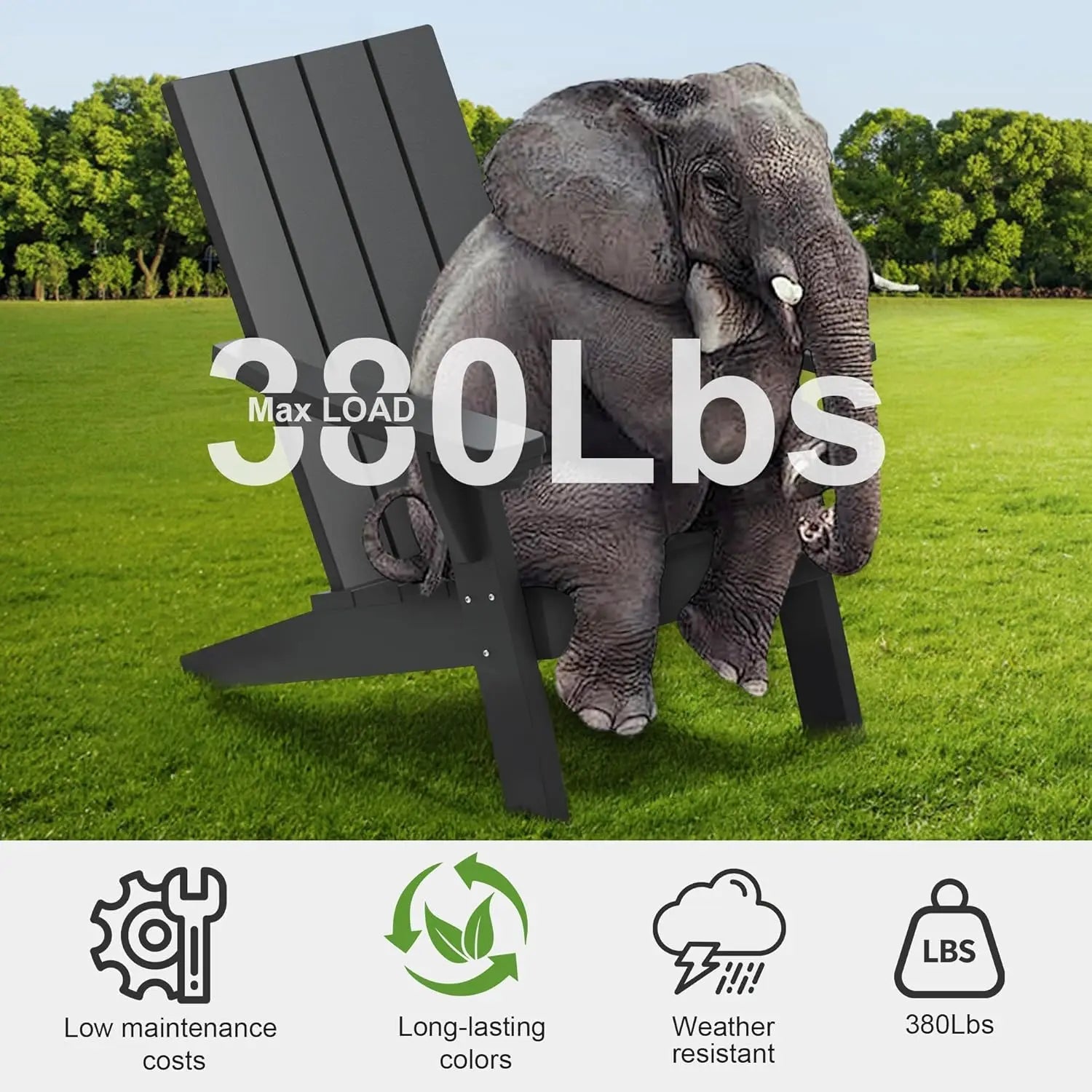 Adirondack Chair – Oversized, Weather-Resistant HDPE for Outdoor Patio & Garden - silverfoxgoods