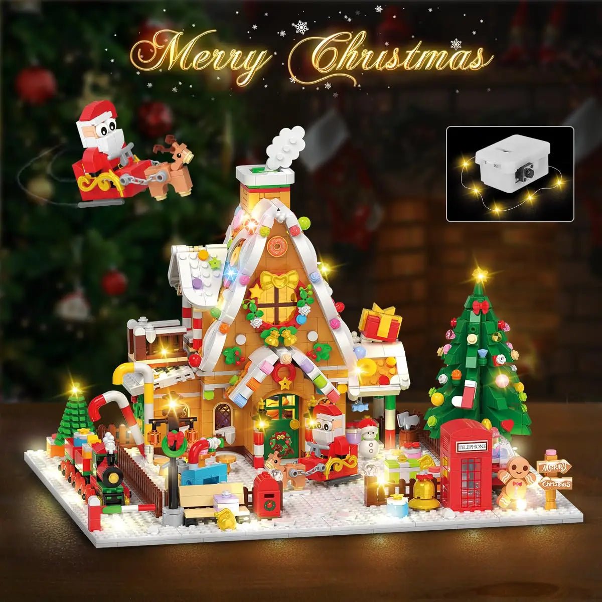 Advent Calendar 2025 – Gingerbread House LED Building Set, 24 Days Christmas Countdown - silverfoxgoods