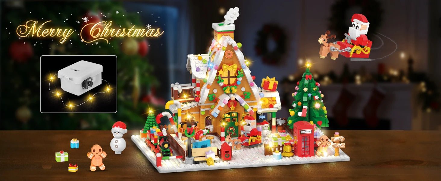Advent Calendar 2025 – Gingerbread House LED Building Set, 24 Days Christmas Countdown - silverfoxgoods