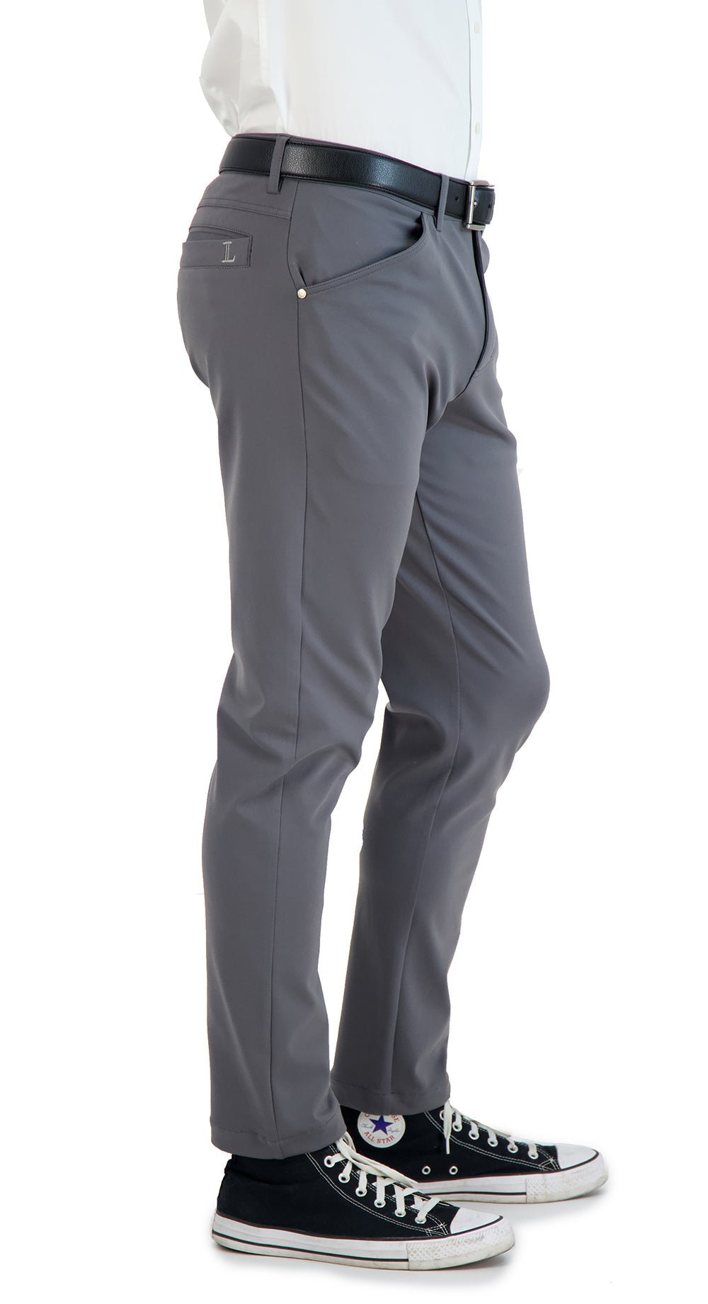 All Day, Everyday Super - Stretch Men's Pants - Business Casual - Grey - Performance Collection - silverfoxgoods