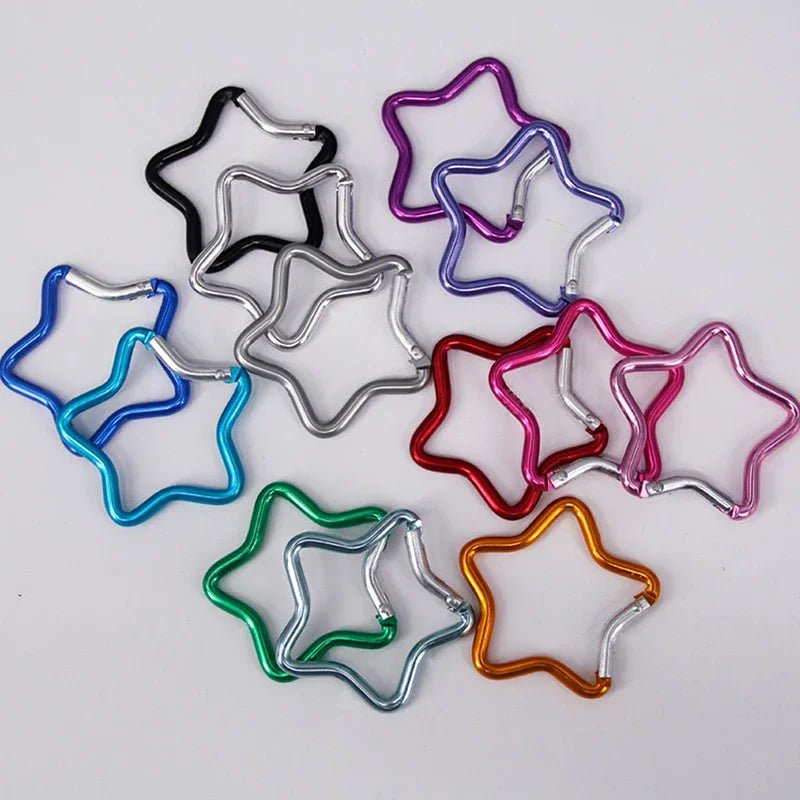 Star Shaped Aluminum Carabiner Keychain for Outdoor Adventures - silverfoxgoods