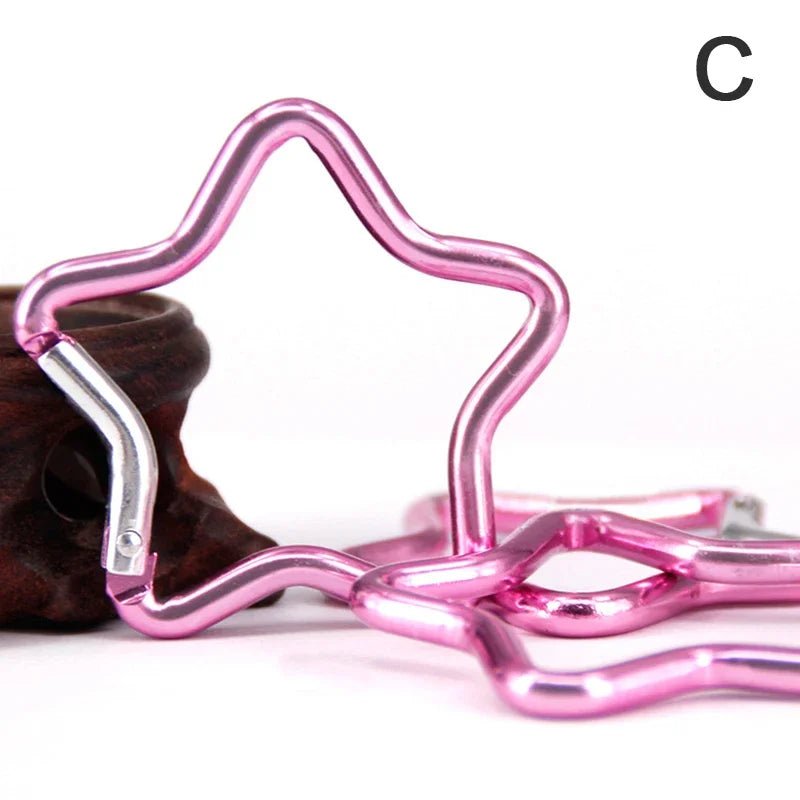 Star Shaped Aluminum Carabiner Keychain for Outdoor Adventures - silverfoxgoods