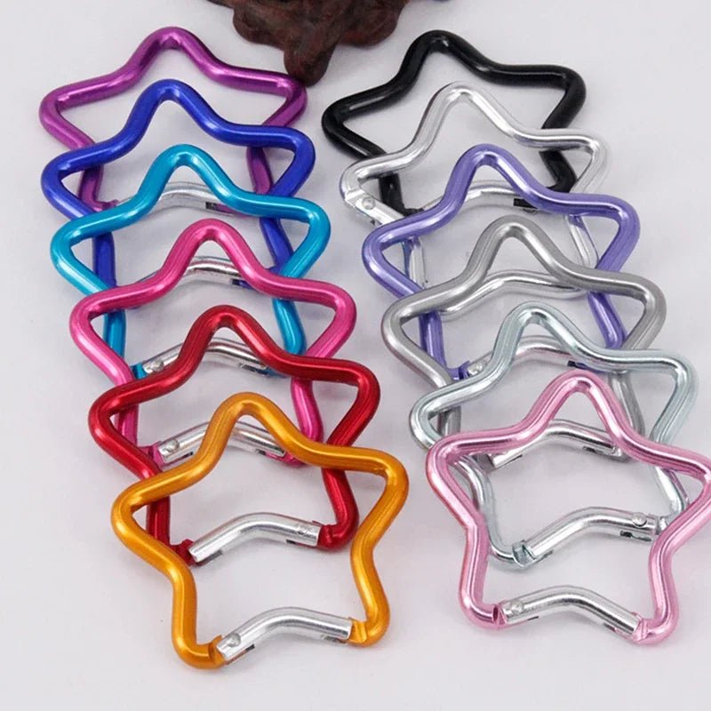 Star Shaped Aluminum Carabiner Keychain for Outdoor Adventures - silverfoxgoods