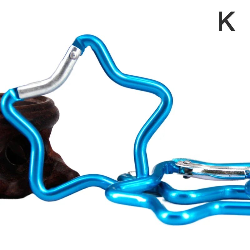 Star Shaped Aluminum Carabiner Keychain for Outdoor Adventures - silverfoxgoods