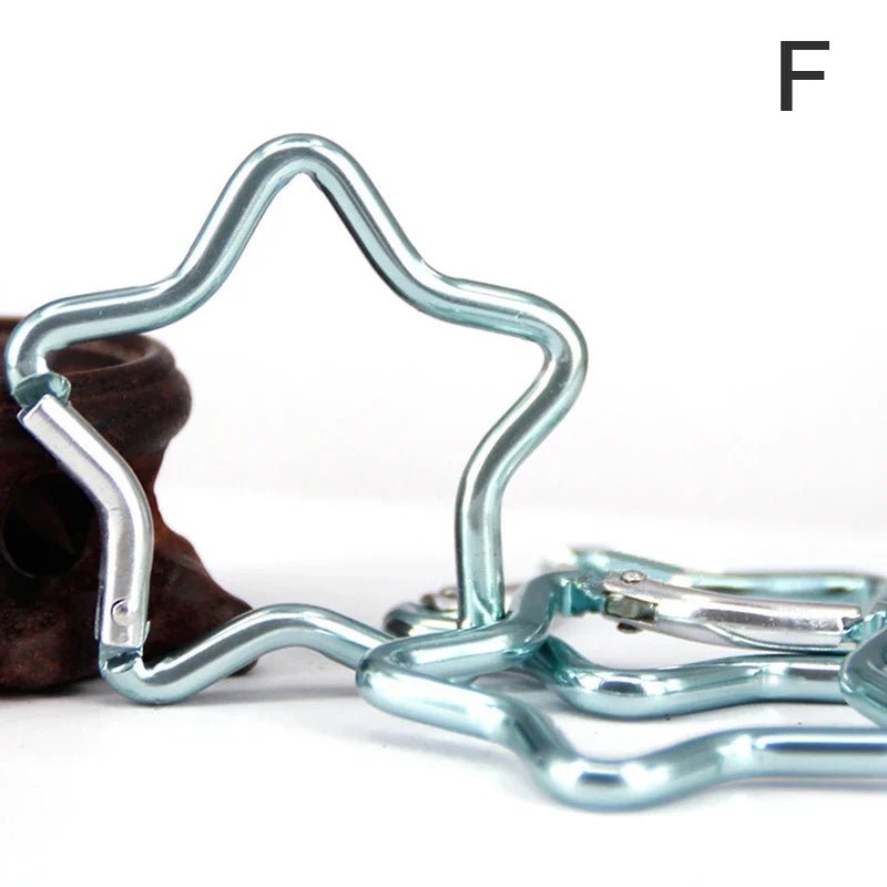 Star Shaped Aluminum Carabiner Keychain for Outdoor Adventures - silverfoxgoods