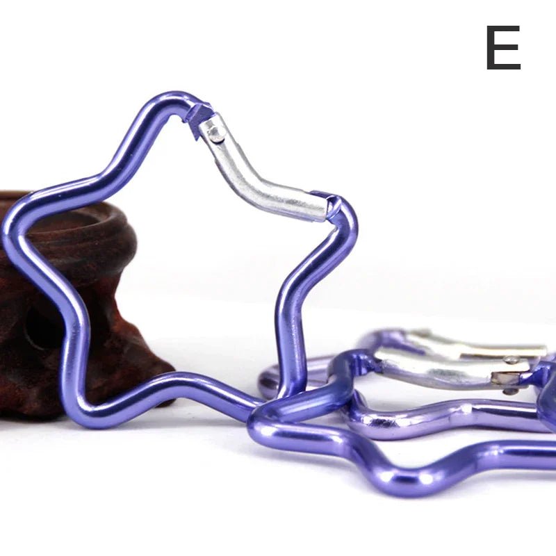 Star Shaped Aluminum Carabiner Keychain for Outdoor Adventures - silverfoxgoods