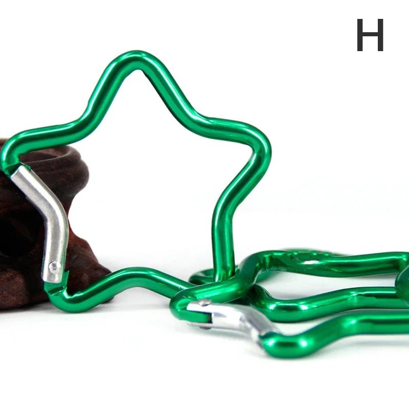 Star Shaped Aluminum Carabiner Keychain for Outdoor Adventures - silverfoxgoods