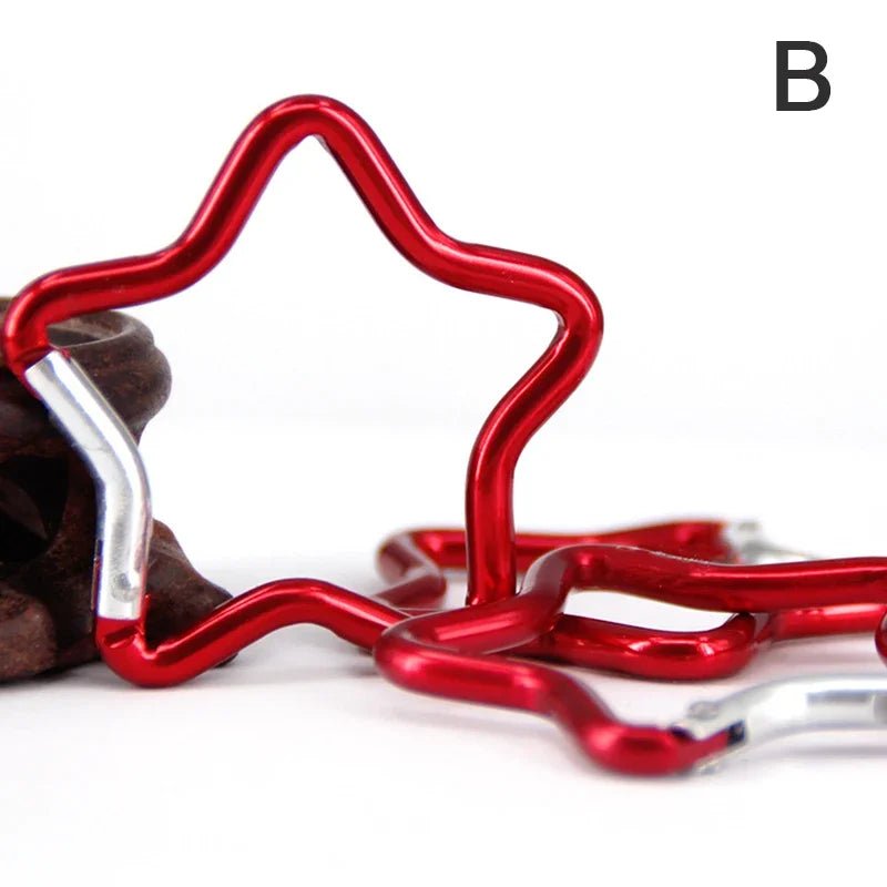Star Shaped Aluminum Carabiner Keychain for Outdoor Adventures - silverfoxgoods