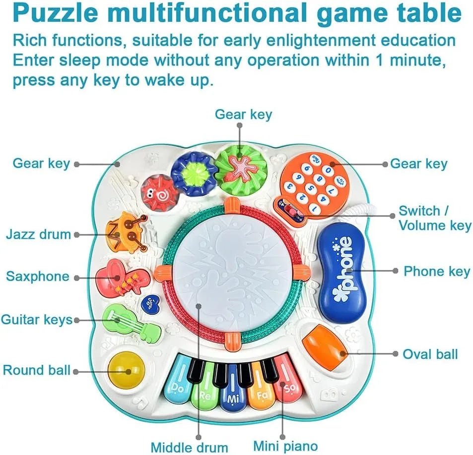 Musical Table Toy for Babies & Toddlers - Safe, Sturdy & Fun Learning Activity - silverfoxgoods