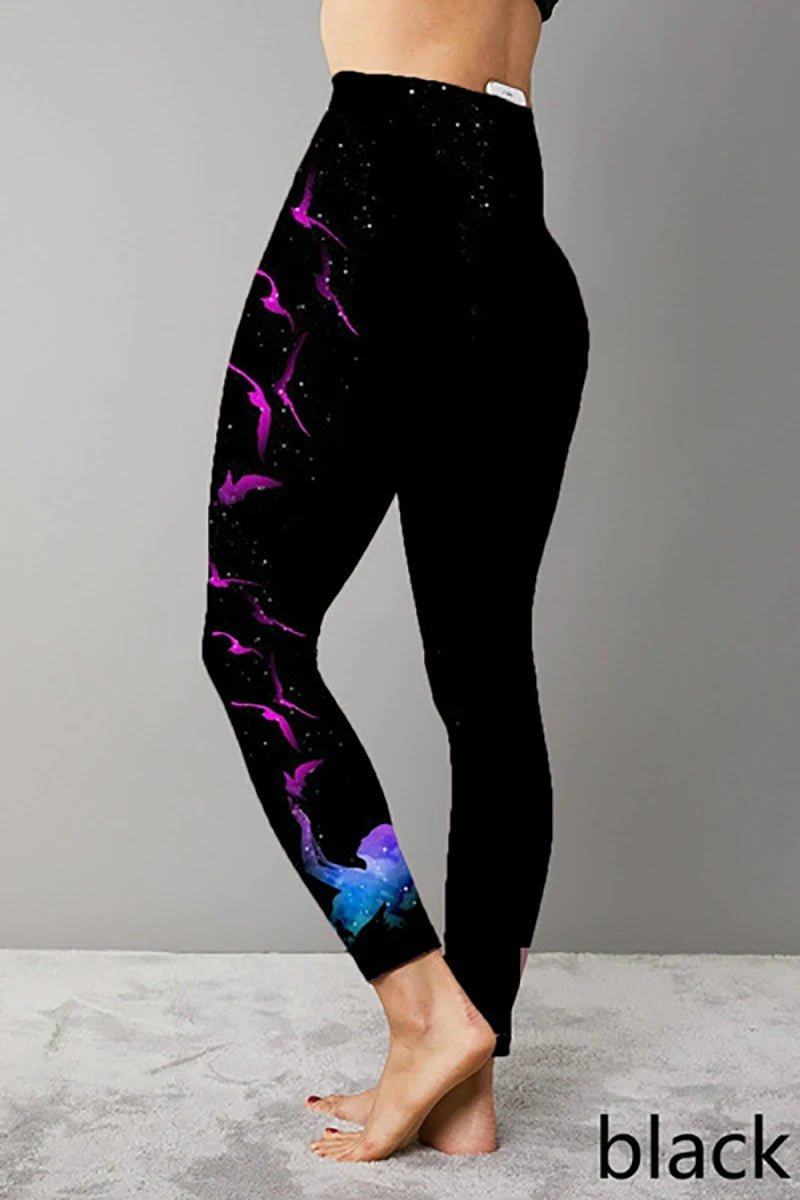 Butterfly Print 5XL Seamless High Waist Leggings - silverfoxgoods
