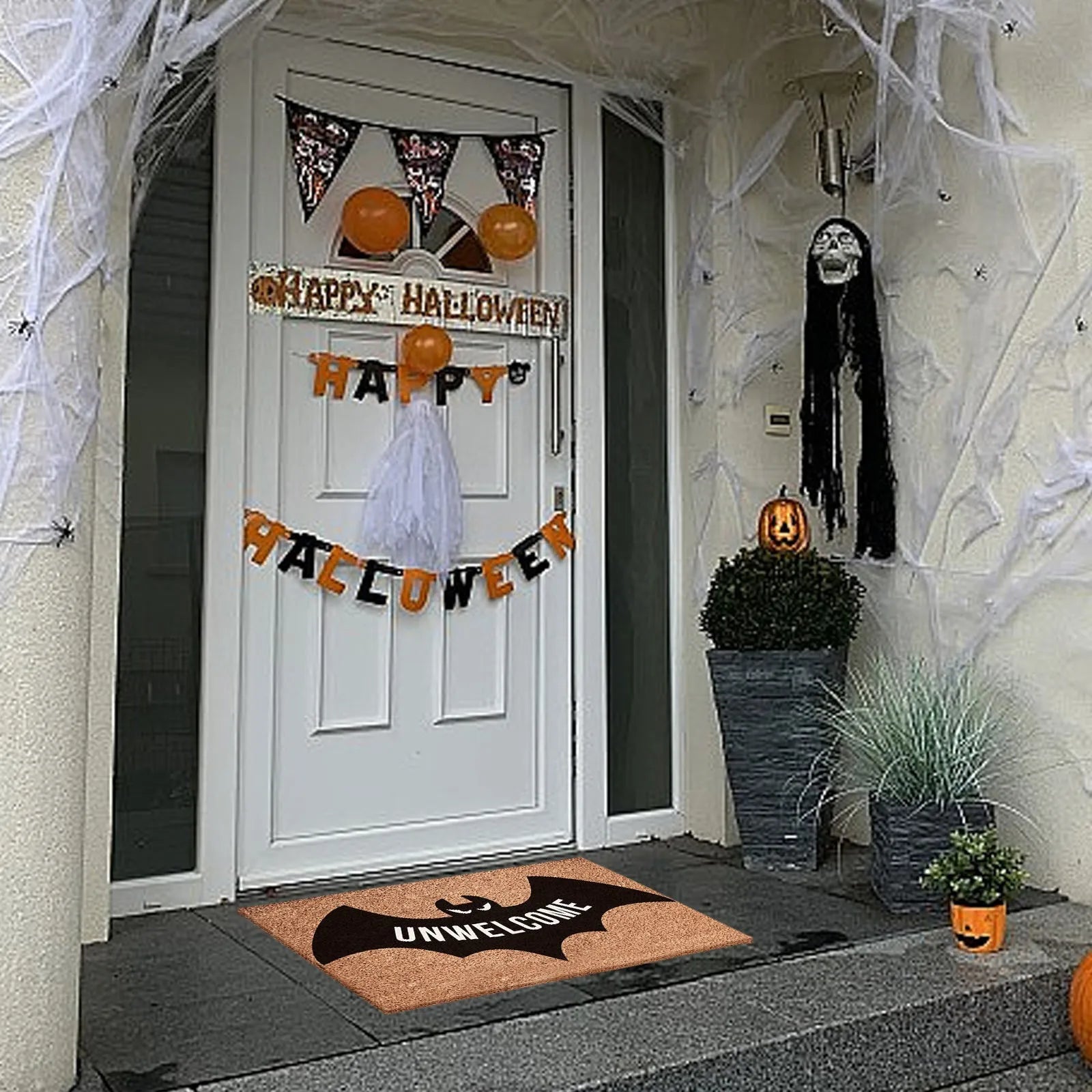 Black Bat Halloween Bathroom Mat – Door Entrance & Kitchen Floor Rug - silverfoxgoods